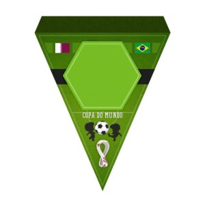 Bandeirinha de Letras Copa do Mundo Grátis