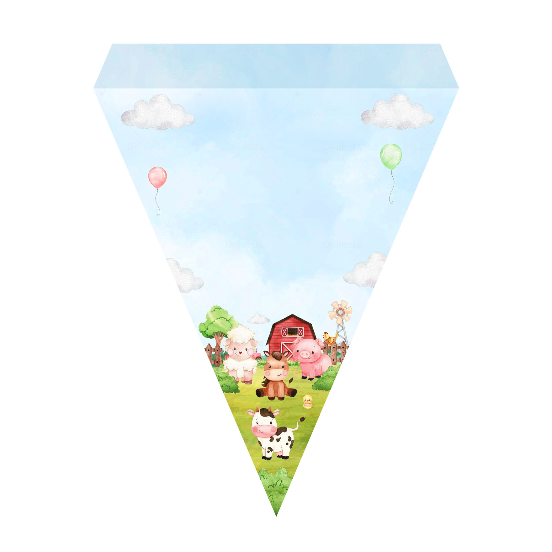 Bandeirinhas de Letras Animais da Quinta Grátis