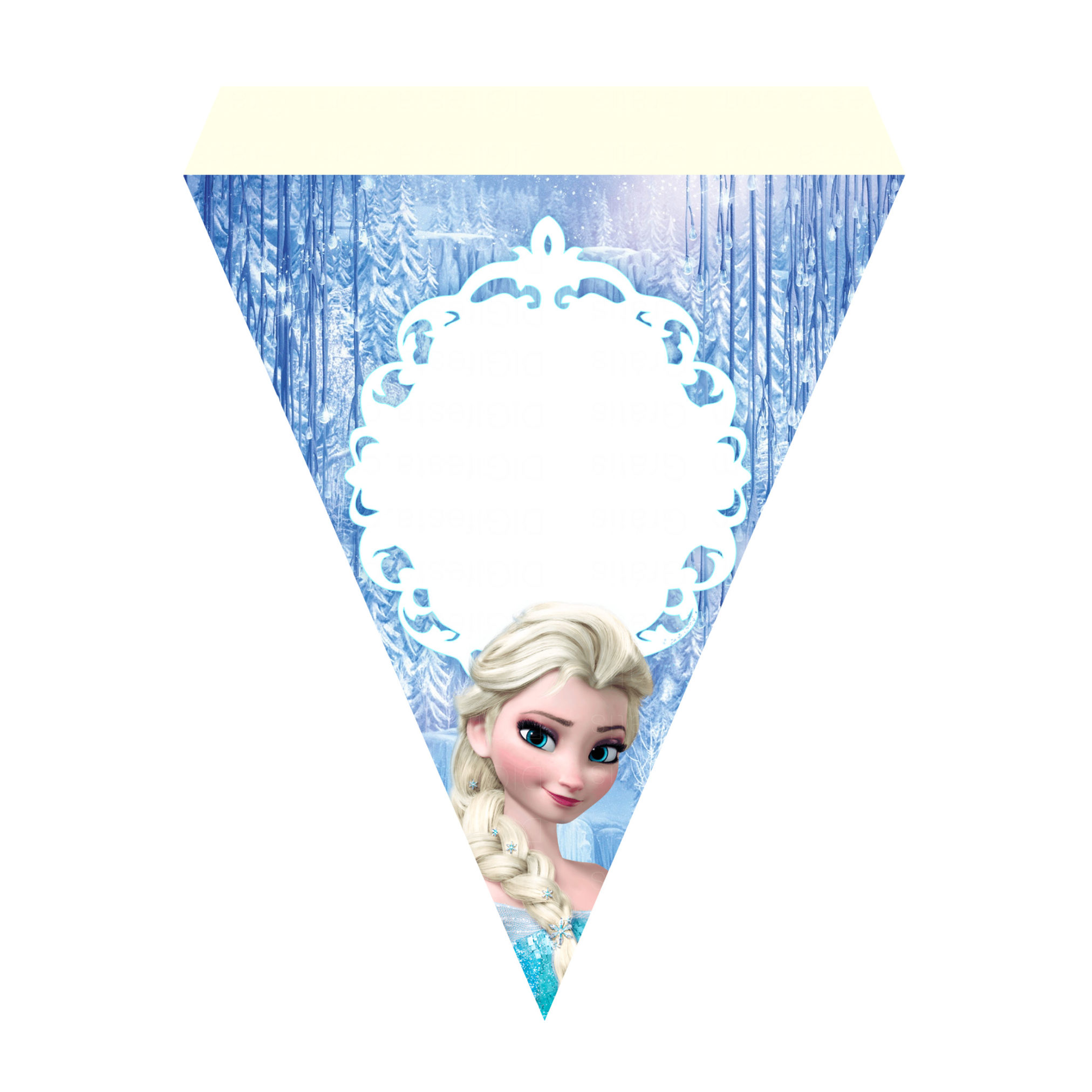 Bandeirinhas de Letras Frozen Grátis