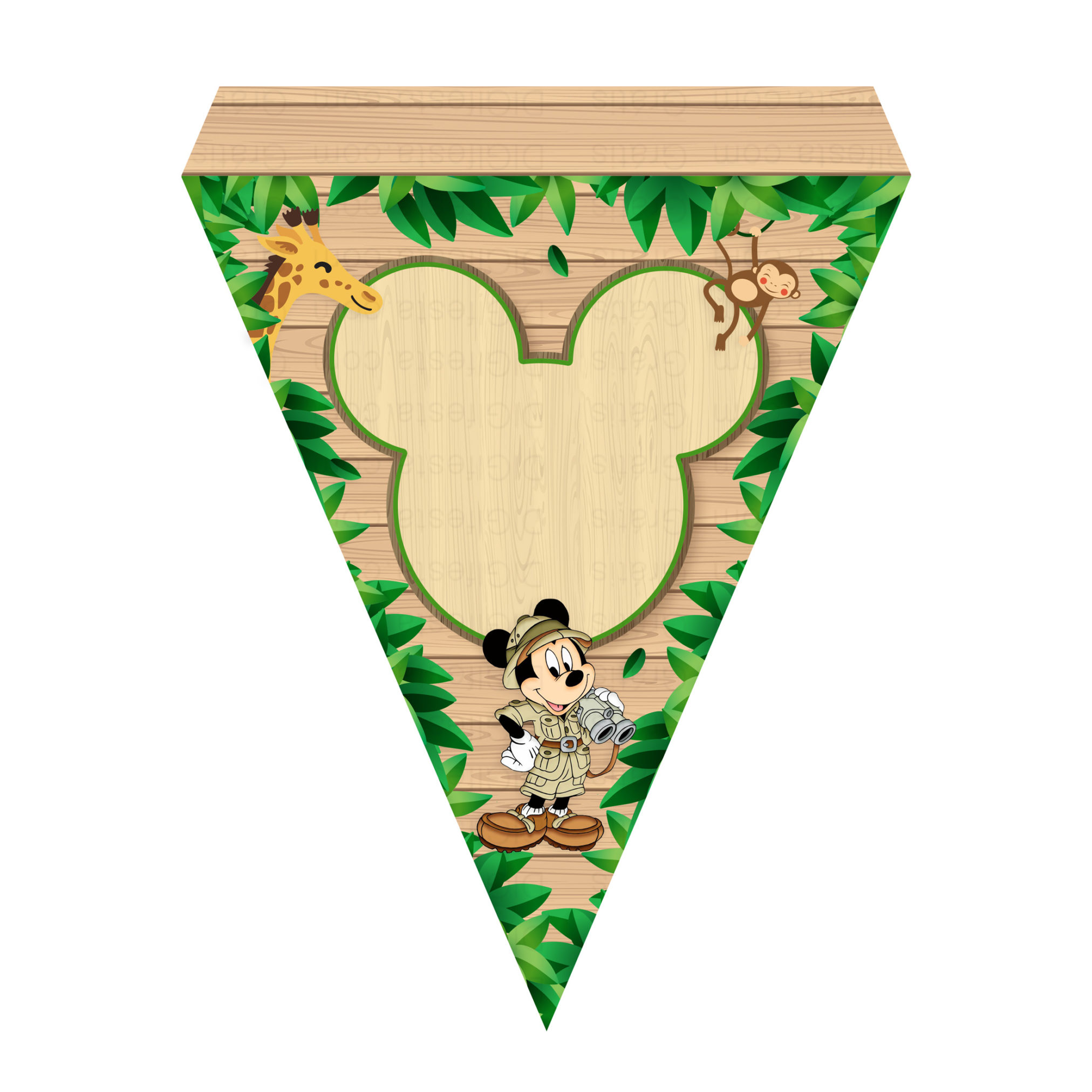 Bandeirinhas de Letras Mickey Safari Grátis