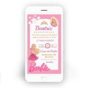 Convite de aniversário Barbie Paris para preencher, baixe grátis convites  para edit…