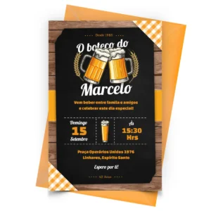 Convite Boteco T2 Personalizado - Depois
