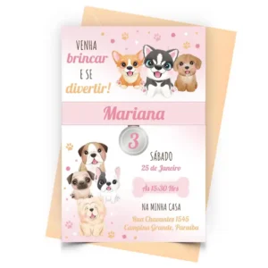 Convite Cachorrinho Personalizado - Depois