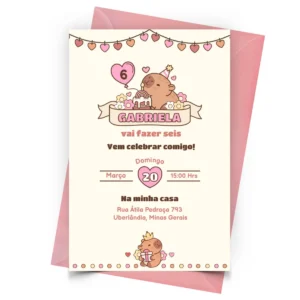 Convite Capivara Personalizado - Depois