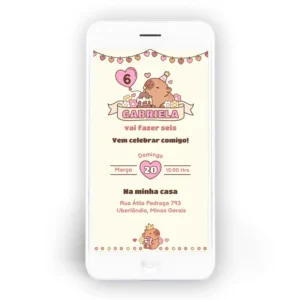 Convite Capivara Whattapp Personalizado - Depois