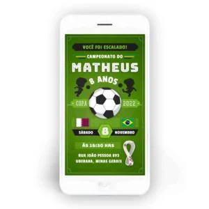 Convite Copa do Mundo Whattapp Personalizado - Online