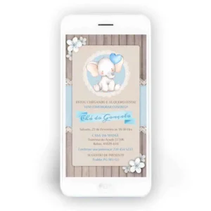 Convite Elefante Azul Whattapp Personalizado - Online