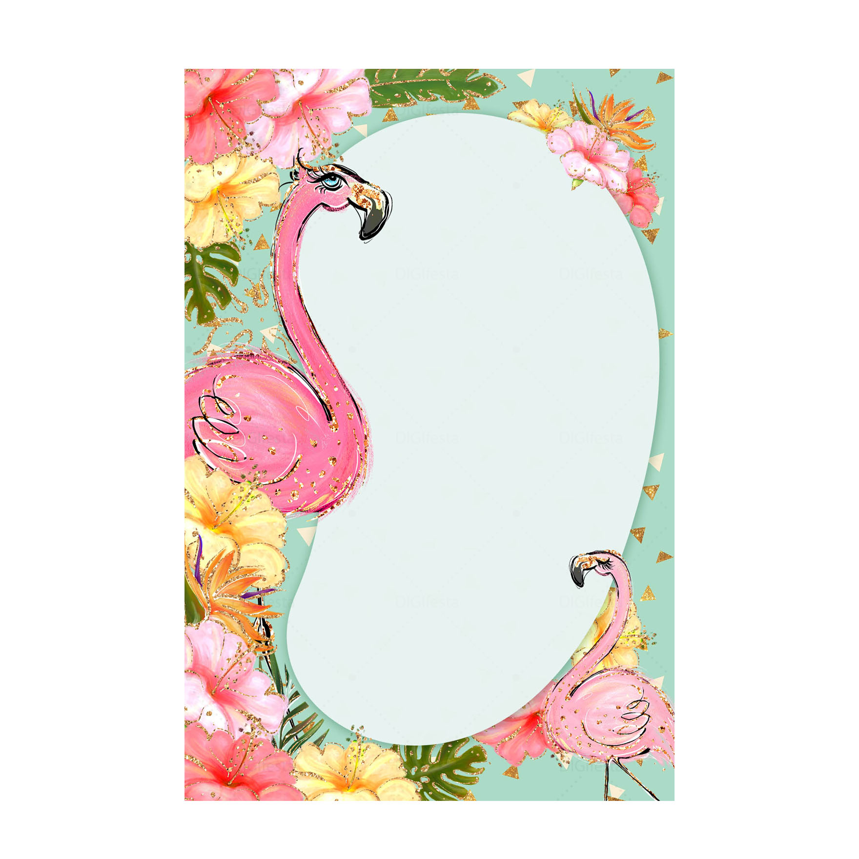 Convite Flamingo T2 Grátis