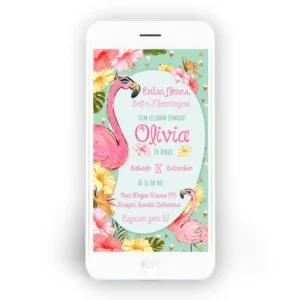 Convite Flamingo T2 Whatsapp - Depois