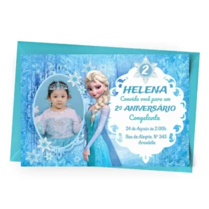 Convite Frozen com Foto Personalizado 1