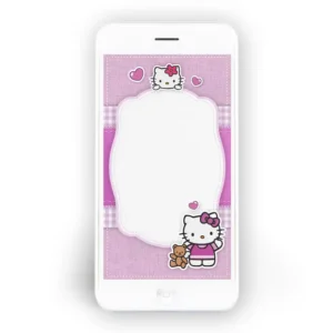 Convite Hello Kitty Whatsapp Rosa Personalizado - Antes
