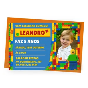 Convite Lego com Foto Personalizado - Depois
