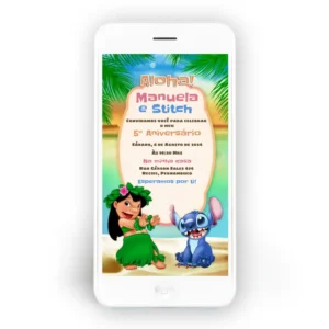 Convite Lilo e Stitch Personalizado Whatsapp - Depois