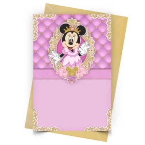 Convite Minnie Realeza Personalizado - Depois