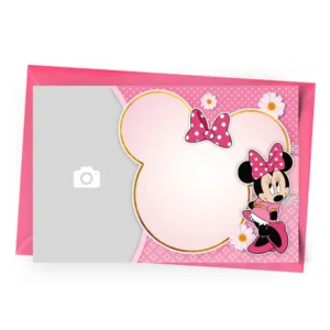 Convite Minnie Rosa com Foto Personalizado - Antes