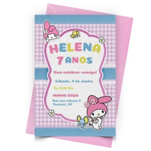 Convite My Melody Personalizado - Depois