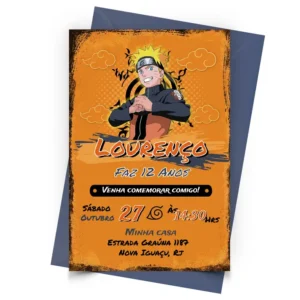 Convite Naruto Tema 2 Personalizado - Depois