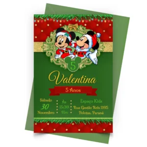 Convite Natal Mickey e Minnie Personalizado - Depois