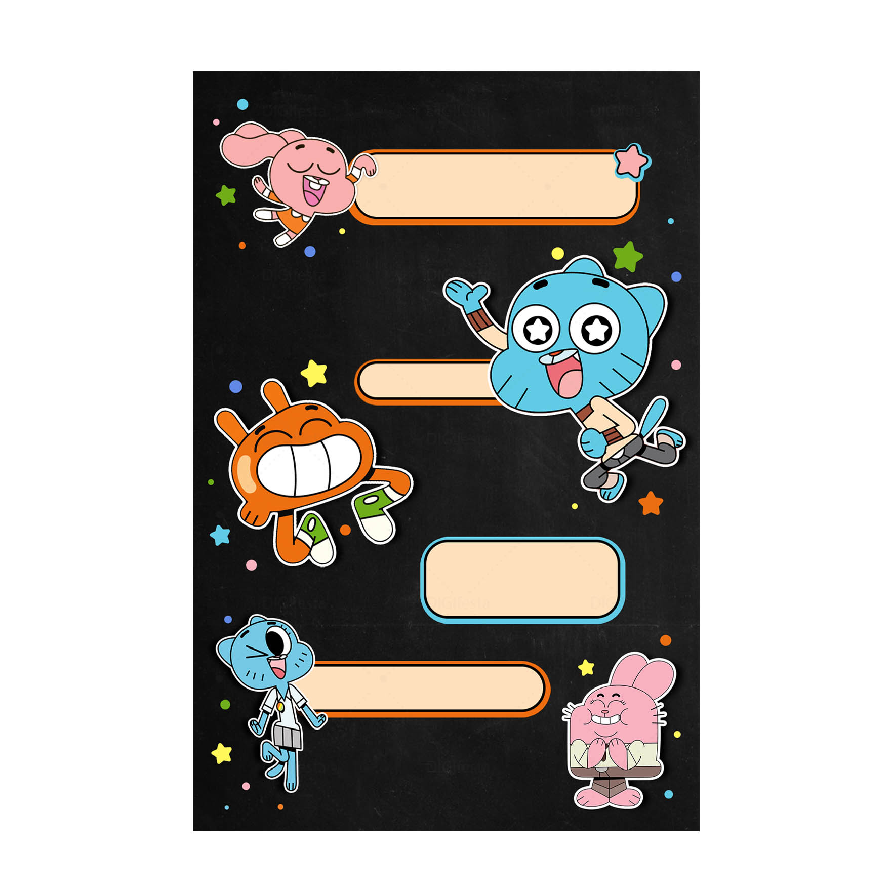 Convite O Incrivel Mundo de Gumball Grátis