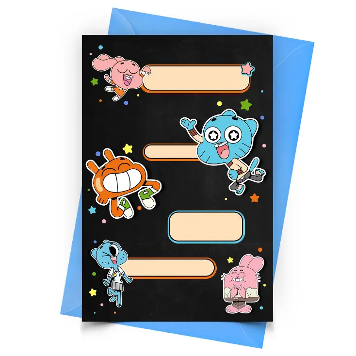 Convite O Incrivel Mundo de Gumball Personalizado - Antes