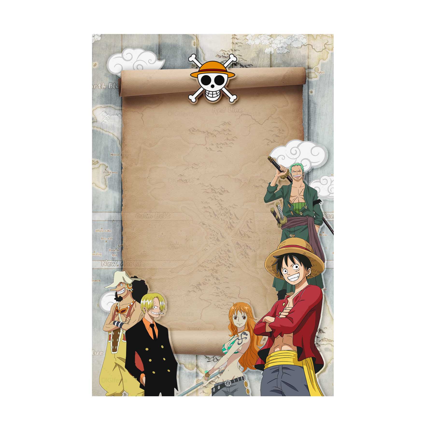 Convite One Piece Grátis