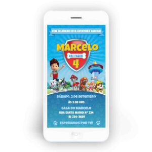 23 MELHORES] Convites Paw Patrol (Patrulha Pata), WHATSAPP