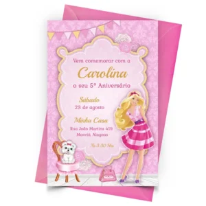 Convite Personalizado Barbie1