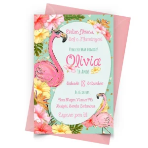 Convite Personalizado Flamingo T2 - Depois