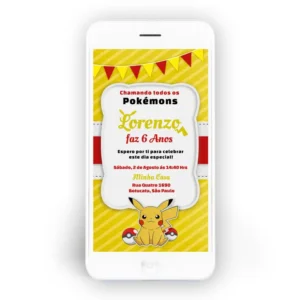 Convite Pikachu Whatsapp Personalizado - Depois