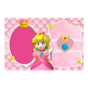 Convite Princesa Peach com foto Grátis