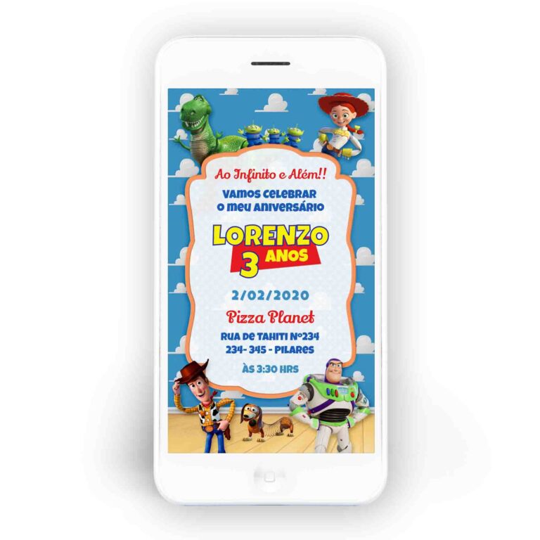 Convite Toy Story WhatsApp Personalizado - Depois