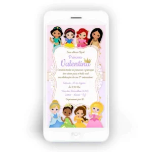 Convite Whattapp Princesas Personalizado Online
