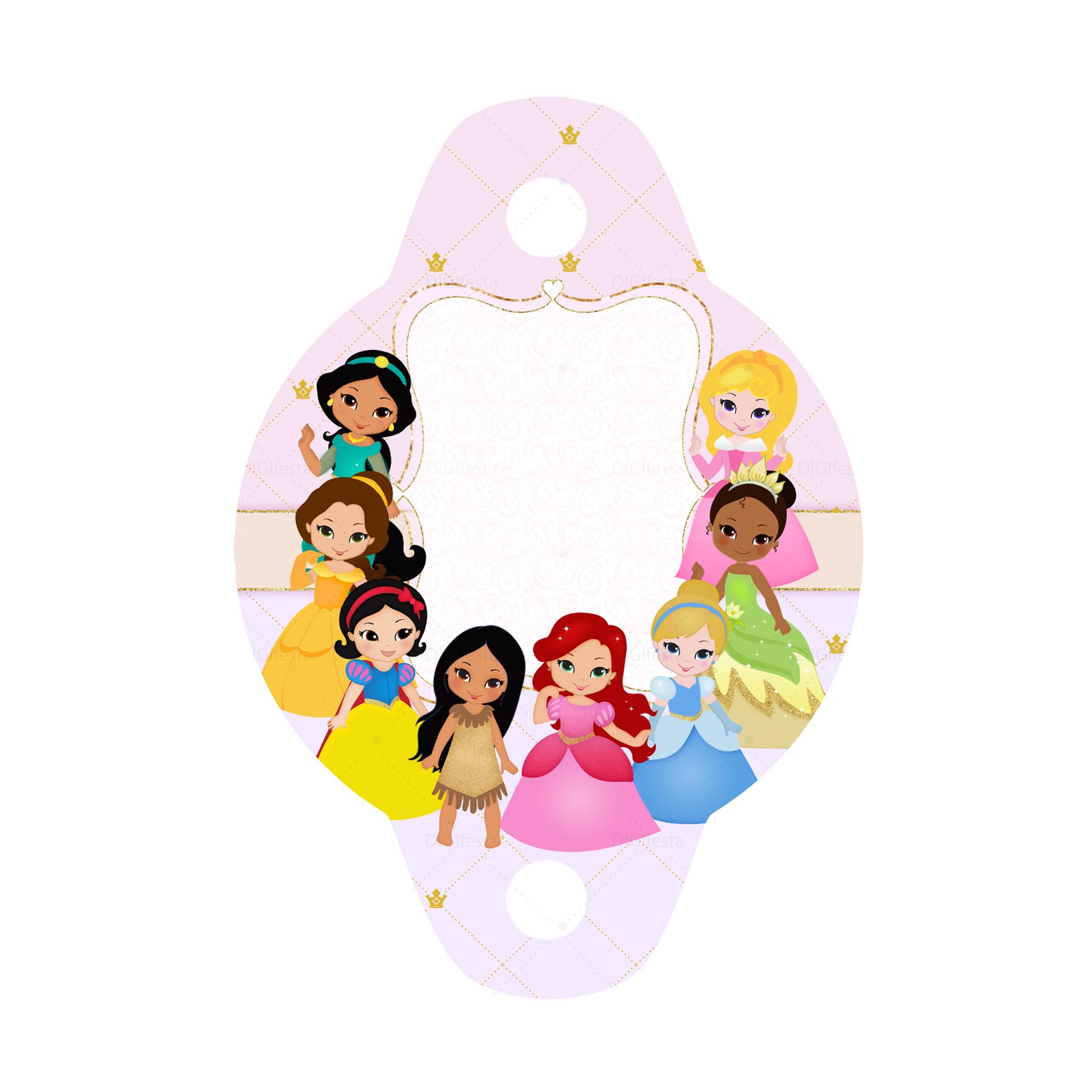 Enfeite para Canudo Princesas Grátis