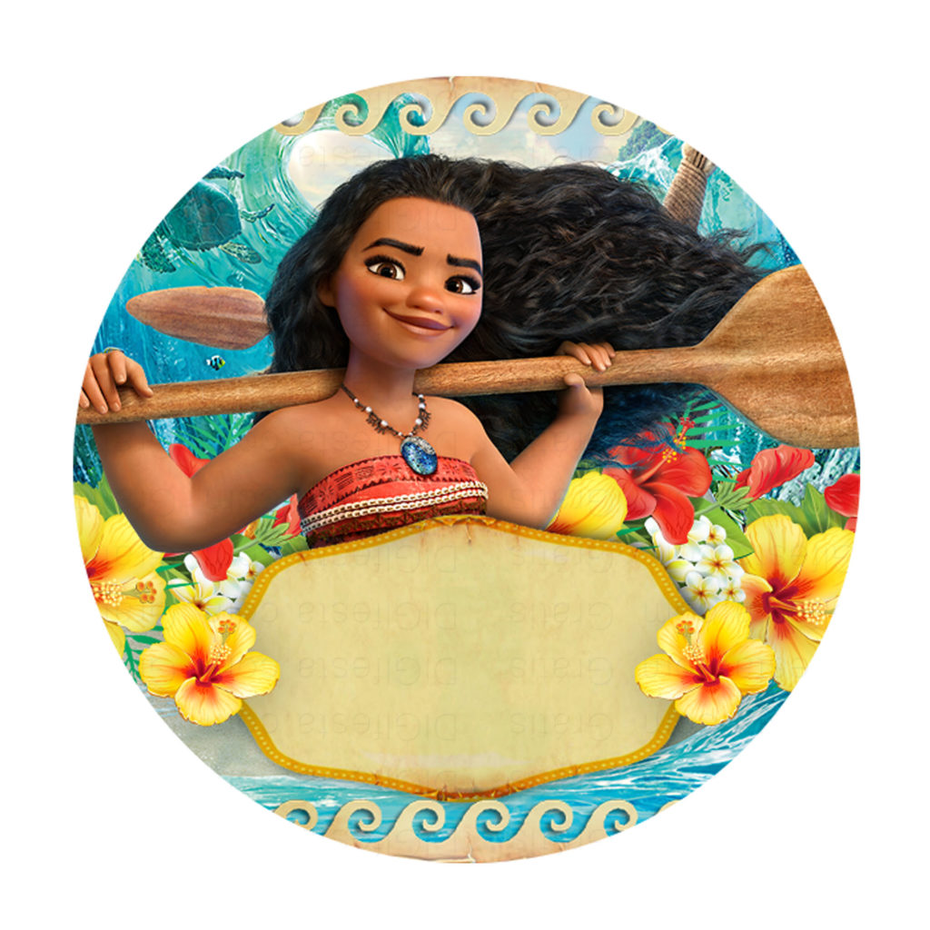 [5+] Convite Moana Baby Grátis para Editar e imprimir Online