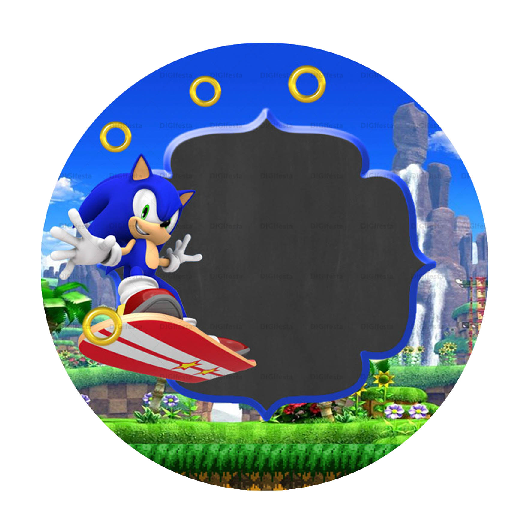 Convite online Festa Sonic grátis para editar