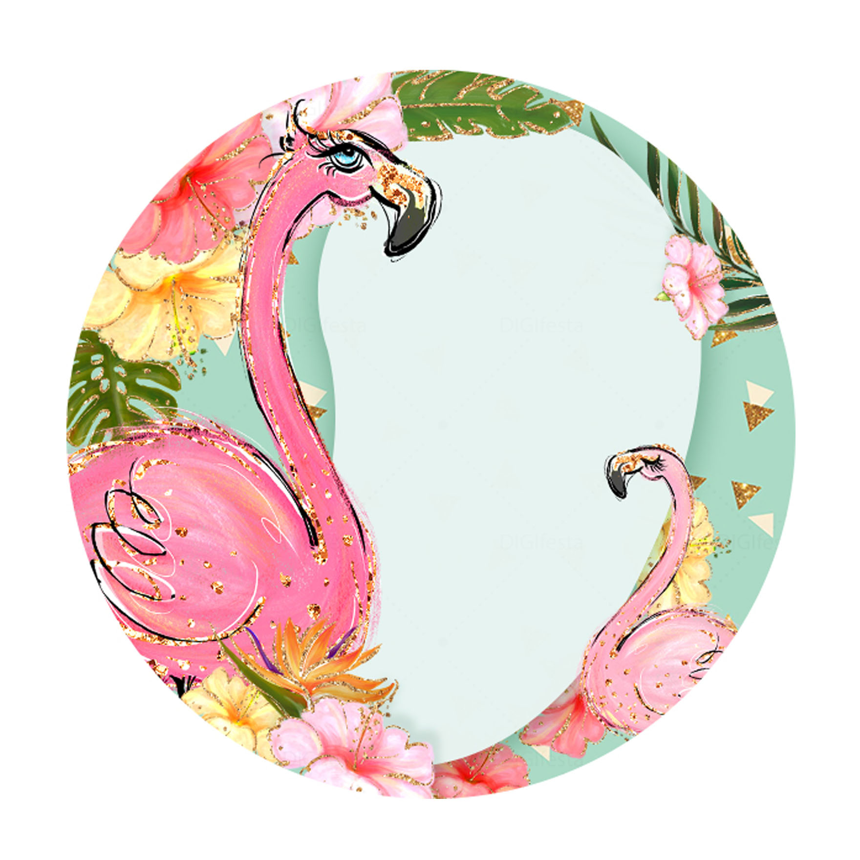 Rodelinha para texto Flamingo T2 Grátis