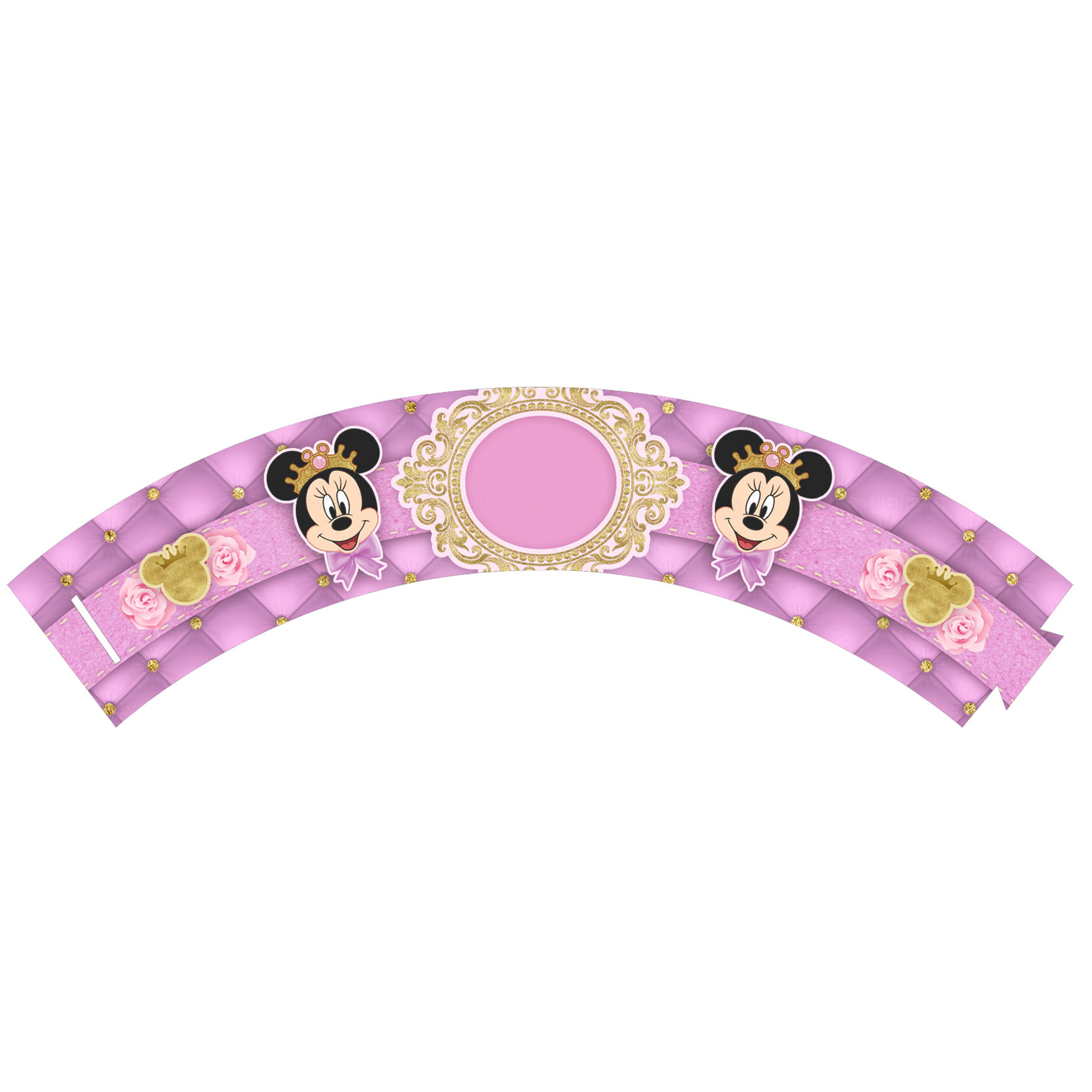 Saia de Cupcake Minnie Realeza Grátis