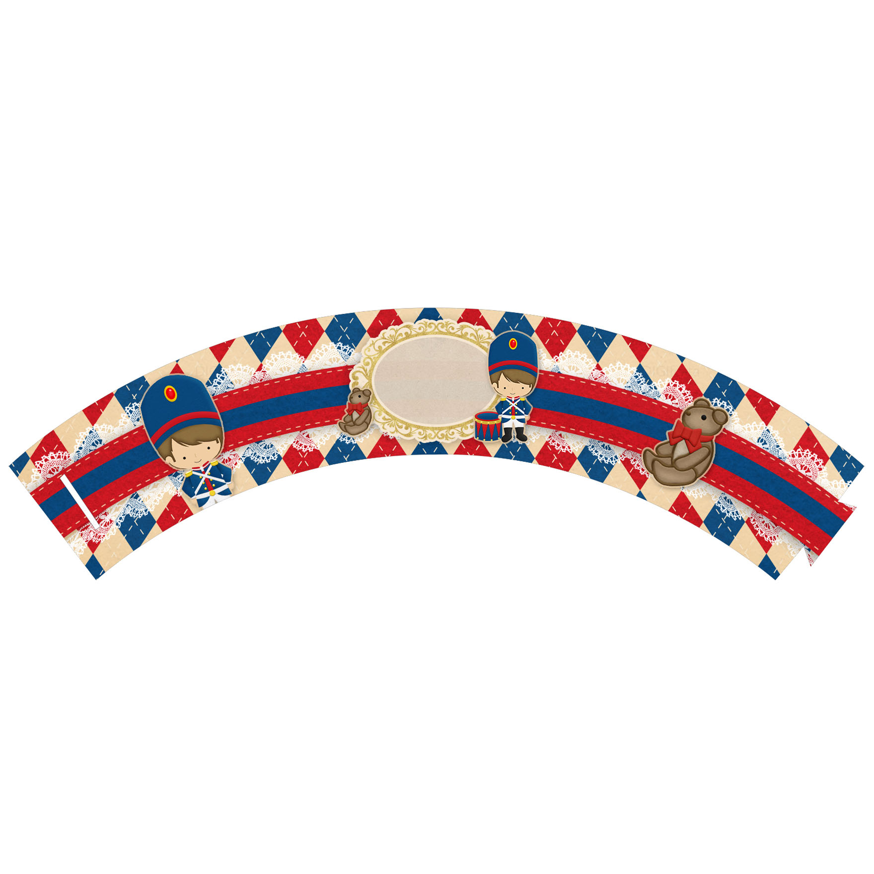 Saia de Cupcake Soldadinho de Chumbo Grátis