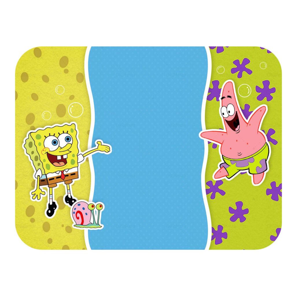 [7+ Artes] Convite Bob Esponja Grátis para Editar e Imprimir